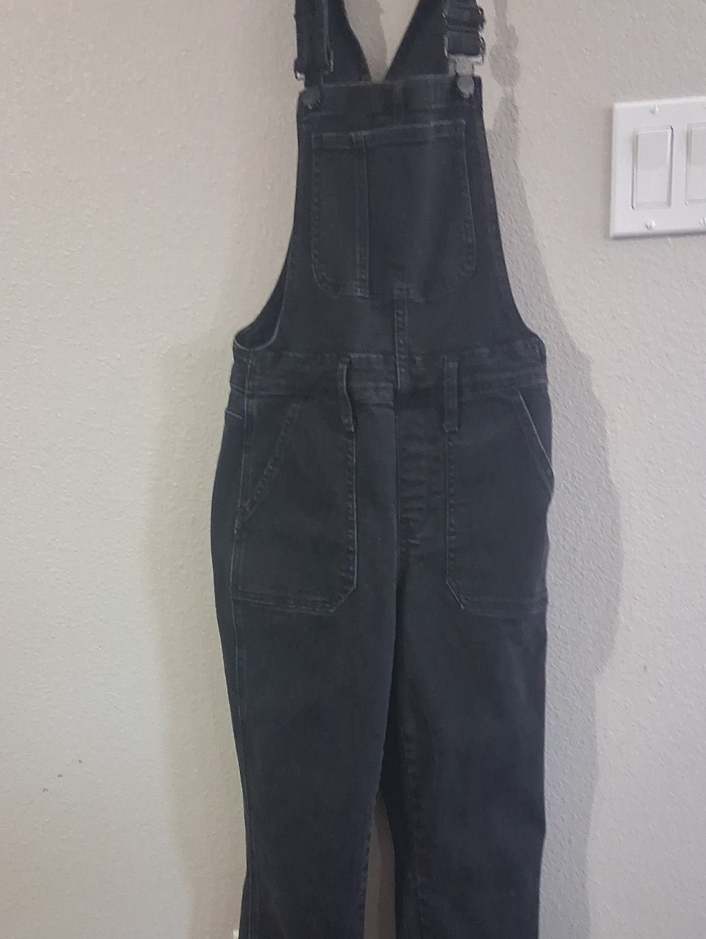 Madewell Black Denim Overall Jumpsuit with Bib Pocket